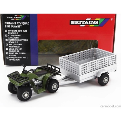Britains Yamaha Quad4 With Trailer 2009 Zelené Stříbro 1:32