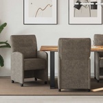 vidaXL Столове с Колела 2 бр. Изкуствен велур Тъмносив 57 x 67 x 95 см (42017845)