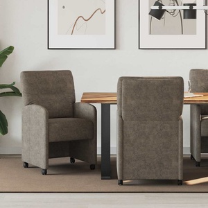 vidaXL Столове с Колела 2 бр. Изкуствен велур Тъмносив 57 x 67 x 95 см (42017845)