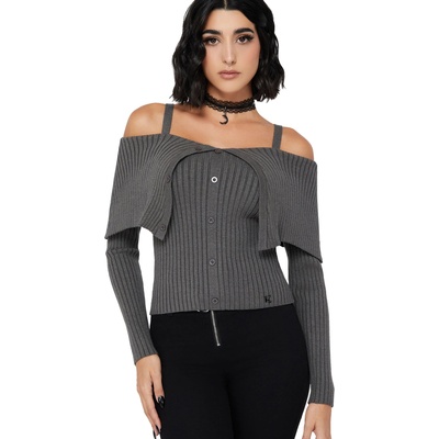 KILLSTAR Дамска тениска с дълъг ръкав (топ) KILLSTAR - Dusk Empress - Grey - KSRA013926