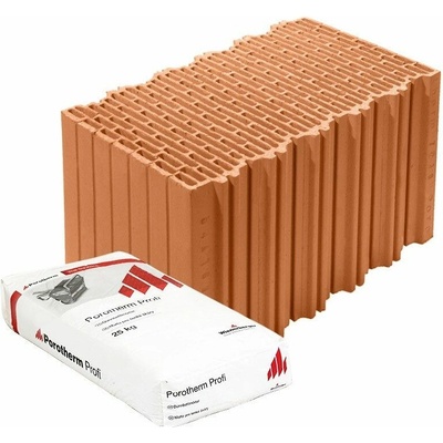POROTHERM Brúsená tehla 44 EKO+ Profi R (P8) + malta