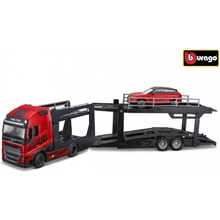 Bburago STR FIRE Multicar Carrier Volvo FH16 w/Land Rover LRX C 1:43