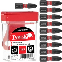 Bit 1/4" PZ2 x 25 mm, úderový, oceľ S2, TVARDY