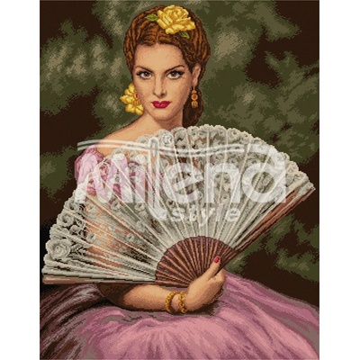 Milena Style Дамата с ветрилото - гоблен със схема