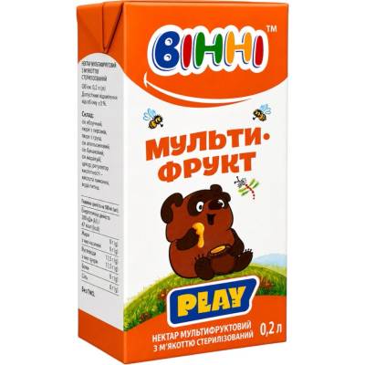 Multifruktový nektar s dužinou 200 ml VINNI