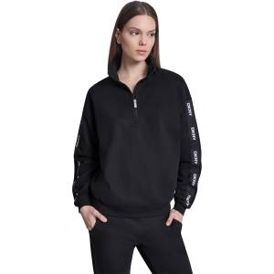 DKNY Women's 1/4 Zip Fleece - Black