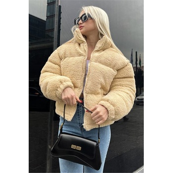Madmext Дамско плюшено яке mg1634 - Бежово #367705 (367705_Екрю)
