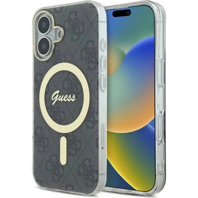 GUESS Калъф Guess IML 4G MagSafe за iPhone 16 Plus - черен (3666339341978)