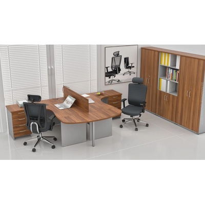 NABYTOK-DIZAJNOVY.SK ZE 2.12P 19 Zostava kancelárskeho nábytku Komfort 2.12 orech / sivá