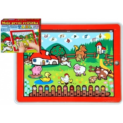 Teddies Tablet farma pre najmenších Moje prvé zvieratká 24x19x15cm na bat. so svetlom a zvukom v krabičke MPZ