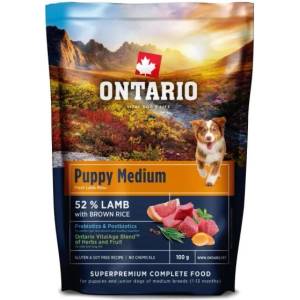 ONTARIO Проба Ontario Puppy Medium Lamb & Brown Rice 0, 1kg (214-13174)