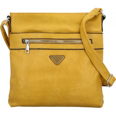 Trendy dámská koženková crossbody Laka světle žlutá