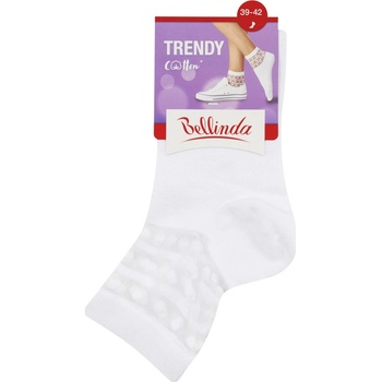 Bellinda dámske ponožky s ozdobným lemom TRENDY cotton SOCKS biela