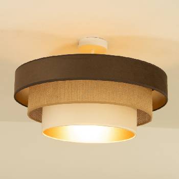 BELIS Плафон WENTA 1xE27/60W/230V Ø 50 см кафяв/юта/бежов (BE1099)