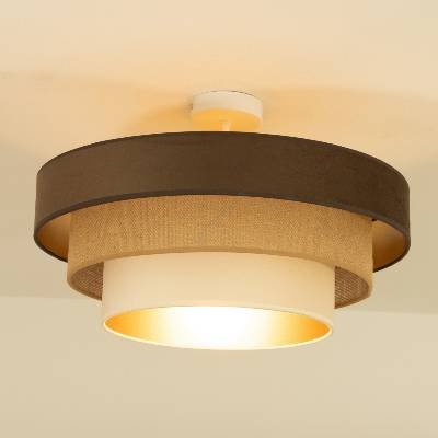 BELIS Плафон WENTA 1xE27/60W/230V Ø 50 см кафяв/юта/бежов (BE1099)