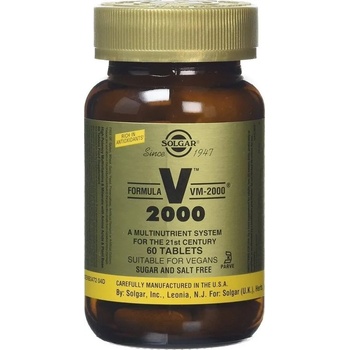 Image 1 of Solgar Активна, балансирана формула от необходимите витамини, аминокиселини, минерали и микроелементи, Solgar Formula VM 2000 60tabs