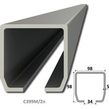 C profil 98 x 98 x 5 x 3000 mm, pozinkovaný