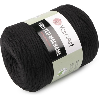 Pletací příze Twisted Macrame 500 g rozčesávací, střední, 16 (750) černá