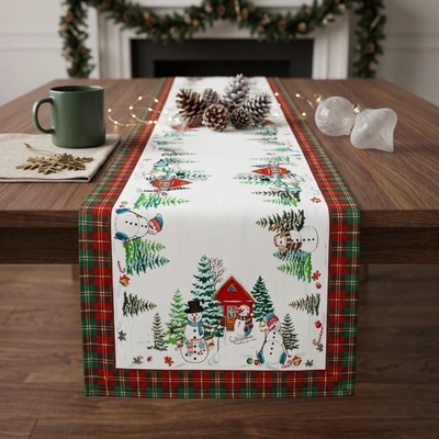Decora Vánoční běhoun SNOWMANS FAMILY 40x140 cm