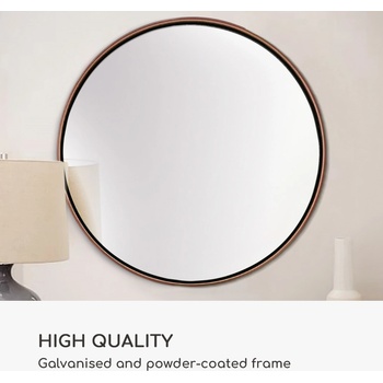 Image 1 of Casa Chic Fournier Стенно огледало с метална рамка кръгло Ø 80 см (EL-MIR-MET-80X80-ROS) (EL-MIR-MET-80X80-ROS)