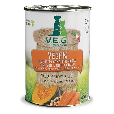 V.E.G. Vegetal Etical Gourmet V.E.G. Vegan Dog - rostlinné krmivo pro psy hmotnost: V.E.G. Orange 400g - konzerva dýně, mrkev, cizrna