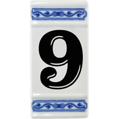 Cibulák Číslo na dom 11cm rámček stred "9" Český Porcelán Dubí