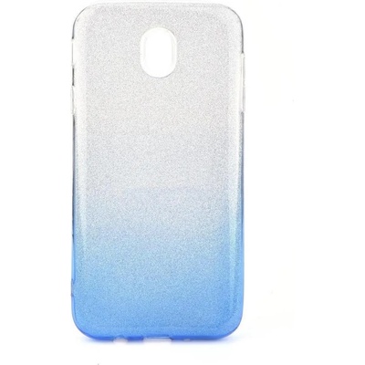 Forcell Блестящ Силиконов Калъф за Samsung J7 2017, Forcell Shining Case, Сребро/Син (5901737889775)