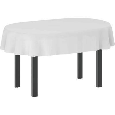 vidaXL Плат за маса Овална Бяло 130 x 220 см Полиестер (42039923)
