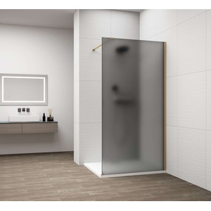 POLYSAN Esca - Душ стена Walk-In 110x210 см, Antidrop, опушено матирано стъкло/матово злато ES1411-04 (ES1411-04)