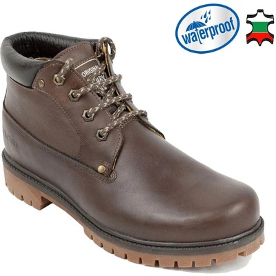 Български обувки Мъжки кафяви боти с мембранен хастар срещу дъжд, студ и вятър