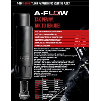 A Tec A-FLOW 1+3, modulový pro ráže .30" 7,62mm na závit 5/8"-24 UNEF