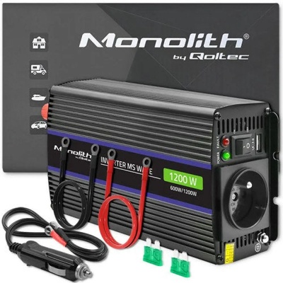 Qoltec Monolith захранващ адаптер/инвертор Auto/Indoor 600 W Черен (51925)