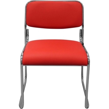 Image 1 of RFG Посетителски стол RFG Axo M, до 120 кг, еко кожа, метална база, протектори за защита на подови настилки, червен, 5 броя в комплект (C-114/RED)