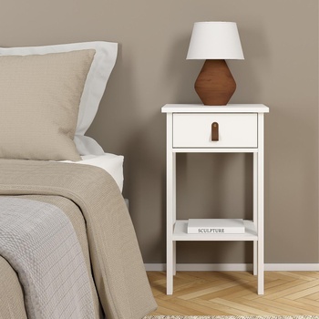 Нощен шкаф Мадрид с 1 чекмедже Бял