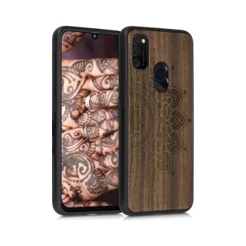 Image 1 of kwmobile Дървен калъф за Samsung Galaxy M21 - тъмнокафяв
