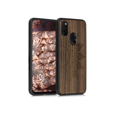 kwmobile Дървен калъф за Samsung Galaxy M21 - тъмнокафяв