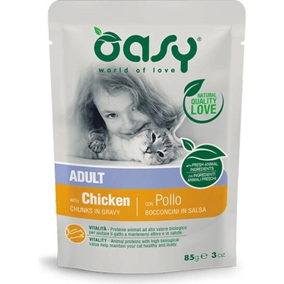 Oasy Cat Chunks in Gravy Adult Kuracie mäso 85 g