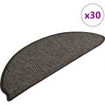 vidaXL Самозалепващи стелки за стълби сизал 30 бр 65x21x4 см антрацит (3365873)