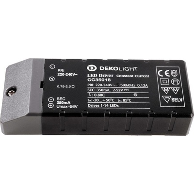 Deko Light Basic CC napájecí zdroj pro LED konstantní proud 18 W 350 mA 2 - 52 V 1 ks
