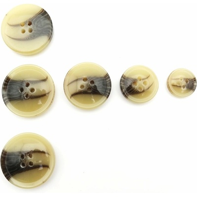 Dierkový gombík - lesklý - svetlý béžovo-hnedý melír - priemer 2,8 cm