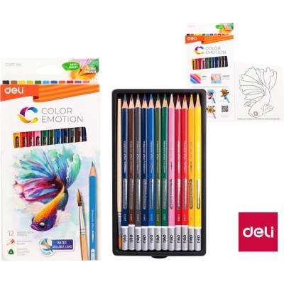 Deli Group Co Ltd akvarelové pastelky12 barev Color Emotion EC00700 661537