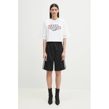 Fiorucci Памучна тениска Fiorucci Curly Lollipop Logo Cropped Padded в бяло U02SPTSH106CJ01WH01 (U02SPTSH106CJ01WH01)