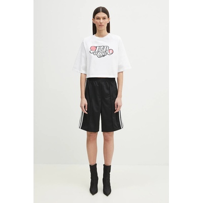 Fiorucci Памучна тениска Fiorucci Curly Lollipop Logo Cropped Padded (U02SPTSH106CJ01WH01)