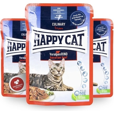 Happy Cat Pouches Meat in Sauce Culinary Voralpen Rind 85 g