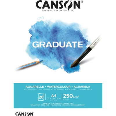 Canson Graduate Watercolour Skicák v lepenej väzbe A4 250g 20 listov