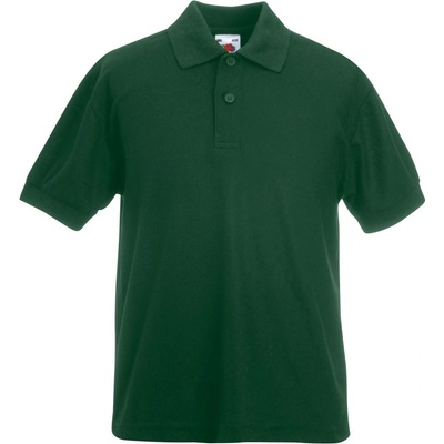 Fruit of the Loom KIDS 65/35 POLO / Детска поло тениска с къс ръкав - бутилково зелено 152 (163417540a7)