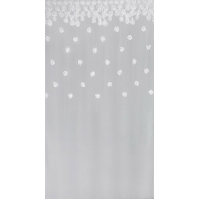 Záclona DIANA s ružičkami na krúžky 350x160cm - biela