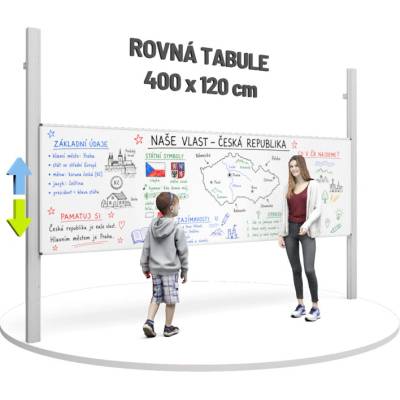 Consulta Keramická magnetická tabule 400 x 120 cm bílá PRO-T400120PY