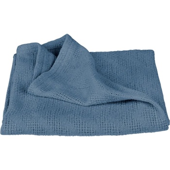 Roba Синьо плетено бебешко одеяло от органичен памук 80x80 cm Seashells - Roba (306113G282)