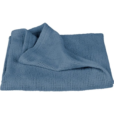 Roba Синьо плетено бебешко одеяло от органичен памук 80x80 cm Seashells - Roba (306113G282)